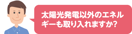 太陽光発電以外のエネルギーも取り入れますか？