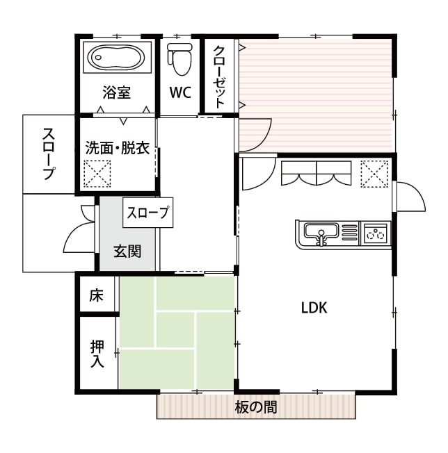 平屋型の間取りイメージ