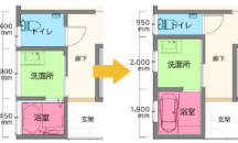 リフォーム前後の間取り図